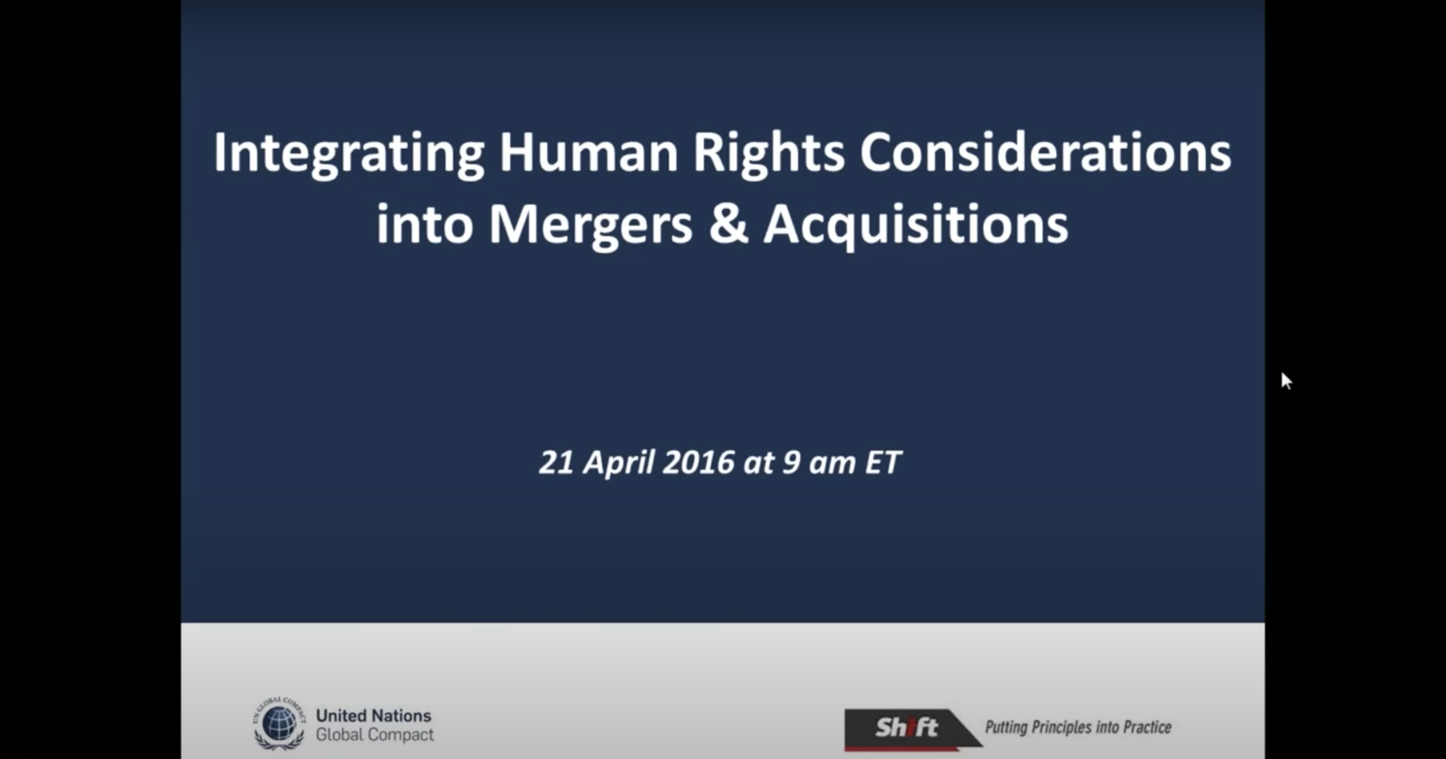 Webinar: Integrating Human Rights Considerations Into Mergers and Acquisitions
