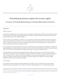Evaluating Business Respect for Human Rights: A Theory of Change Methodology to Develop Meaningful Indicators