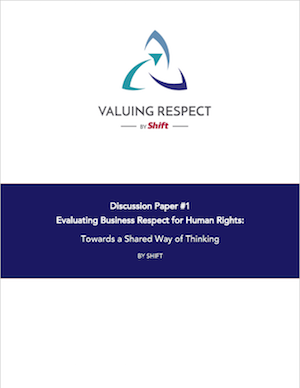 Discussion Paper #1 Evaluating Business Respect for Human Rights: Towards a Shared Way of Thinking
