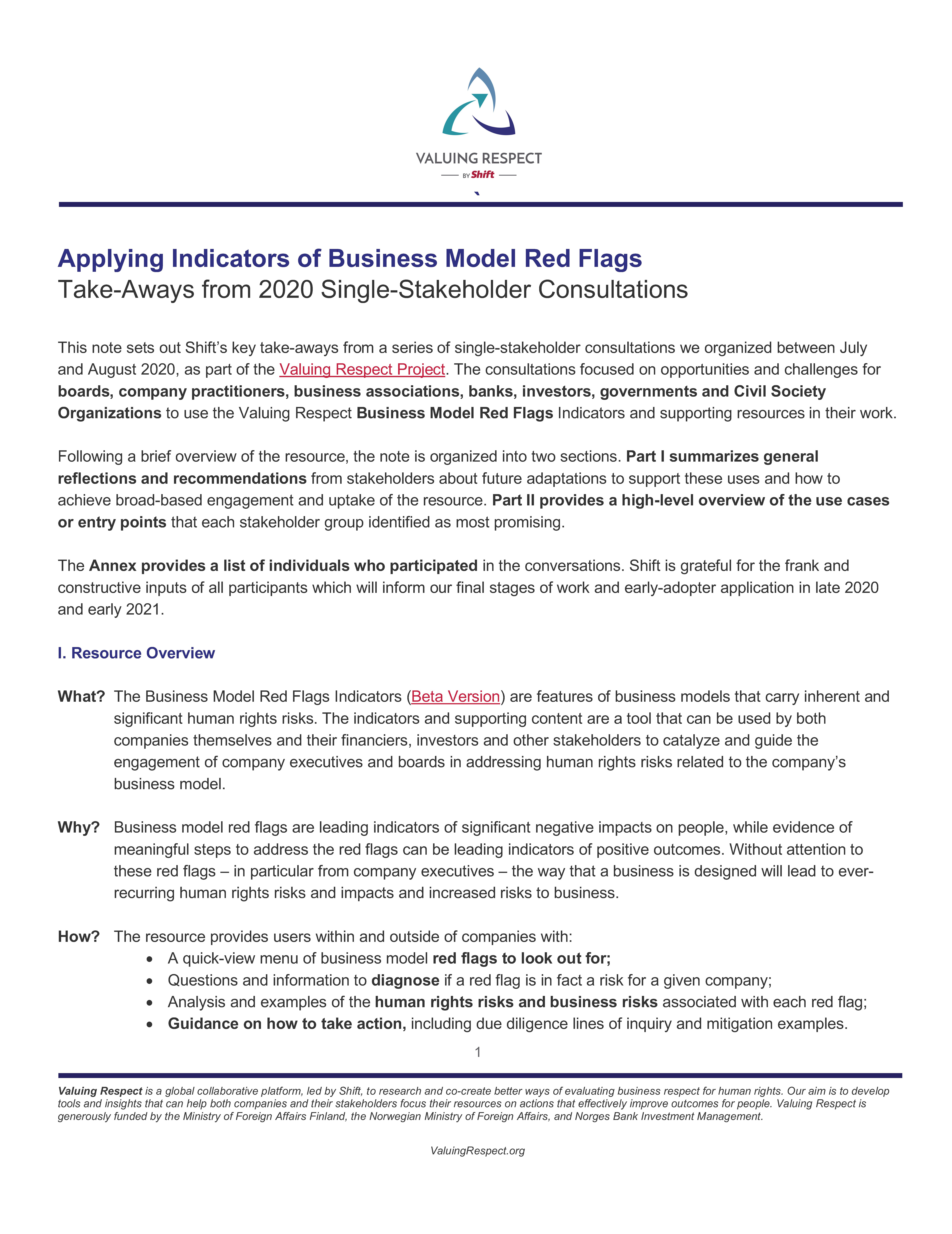 Applying Indicators of Business Model Red Flags