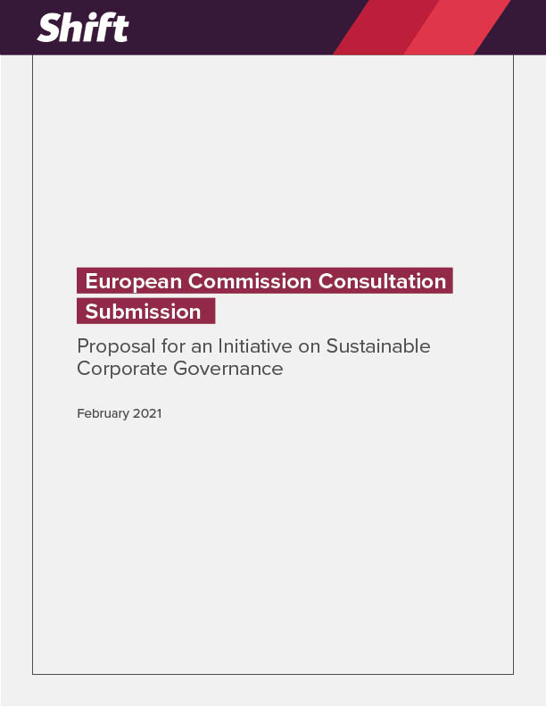 Shift Submission to the European Commission’s Consultation on EU Sustainable Corporate Governance