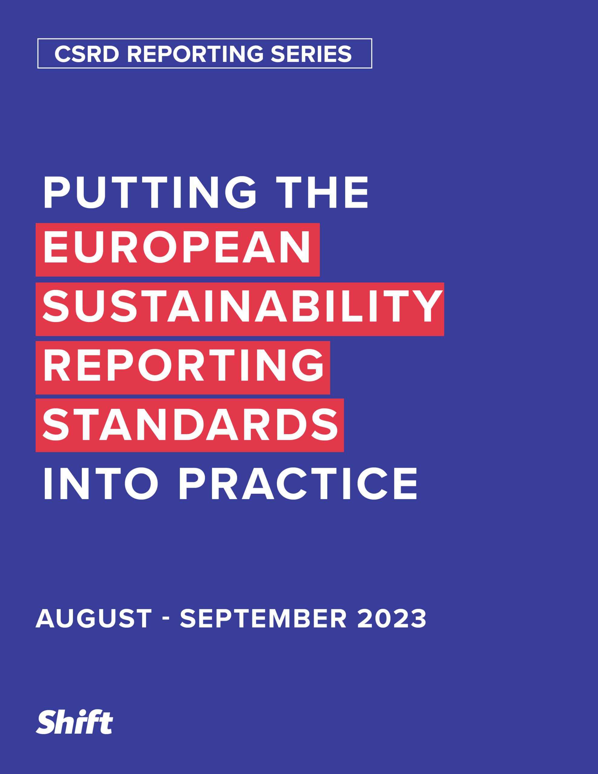 Putting the European Sustainability Reporting Standards into Practice