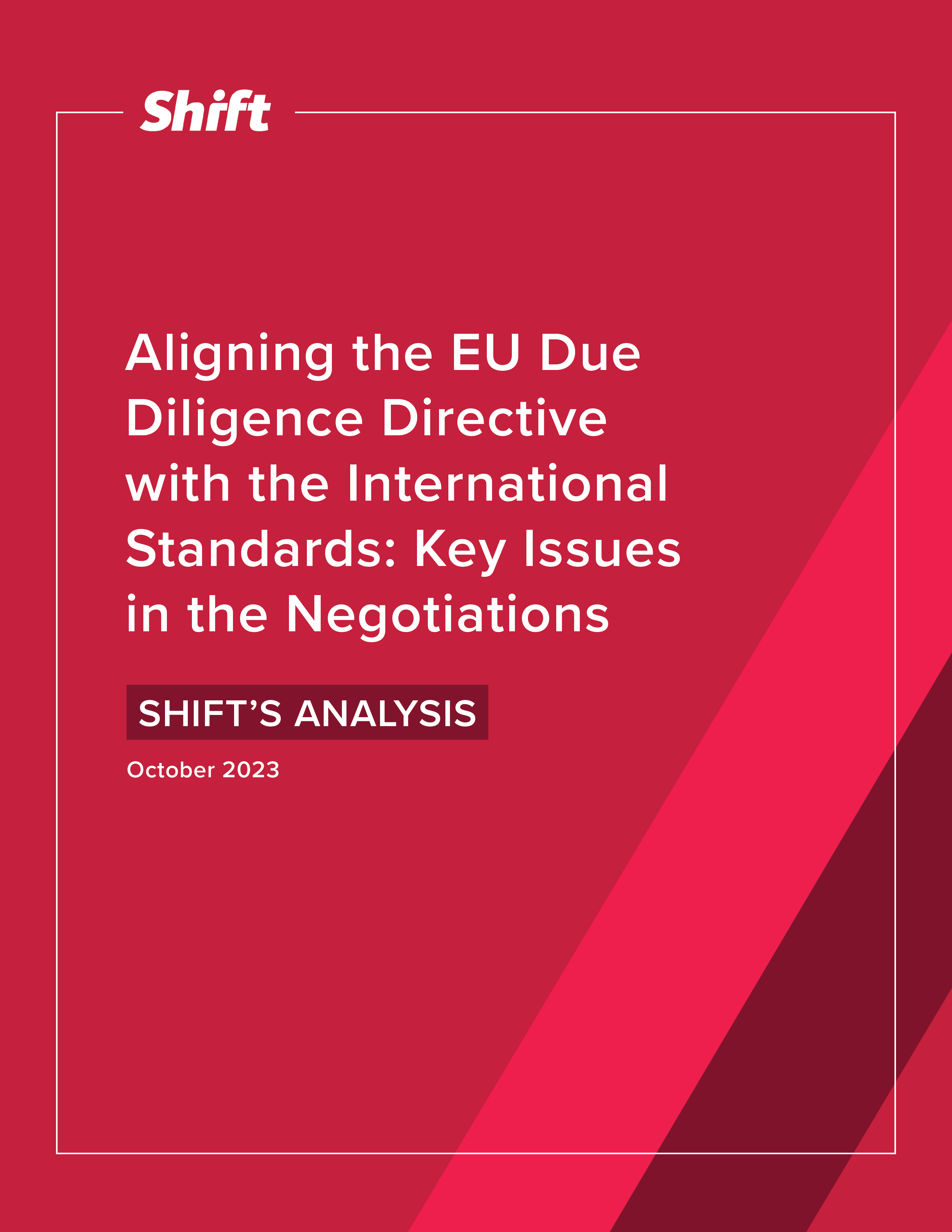 Aligning the EU Due Diligence Directive with the International Standards: Key Issues in the Negotiations